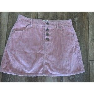 White Crow Womens Skirt Size M Corduroy Wide Wale Pink Mini Barbie Pockets EUC
